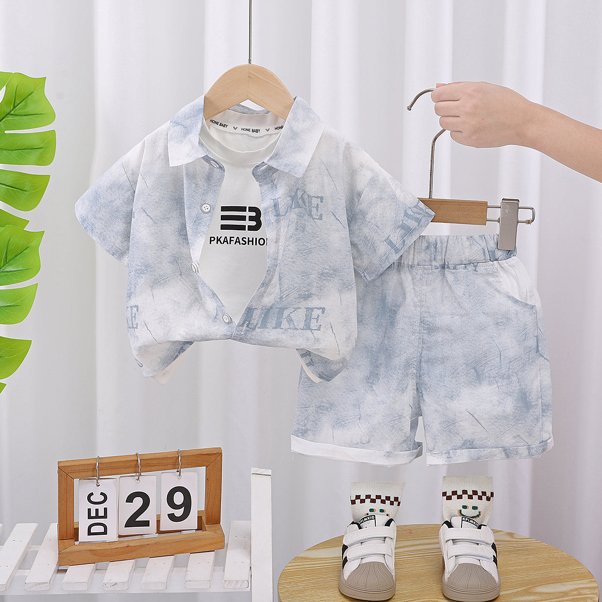 Boys Printed Shirt With Shorts