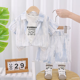 Boys Striped Shirt With Shorts