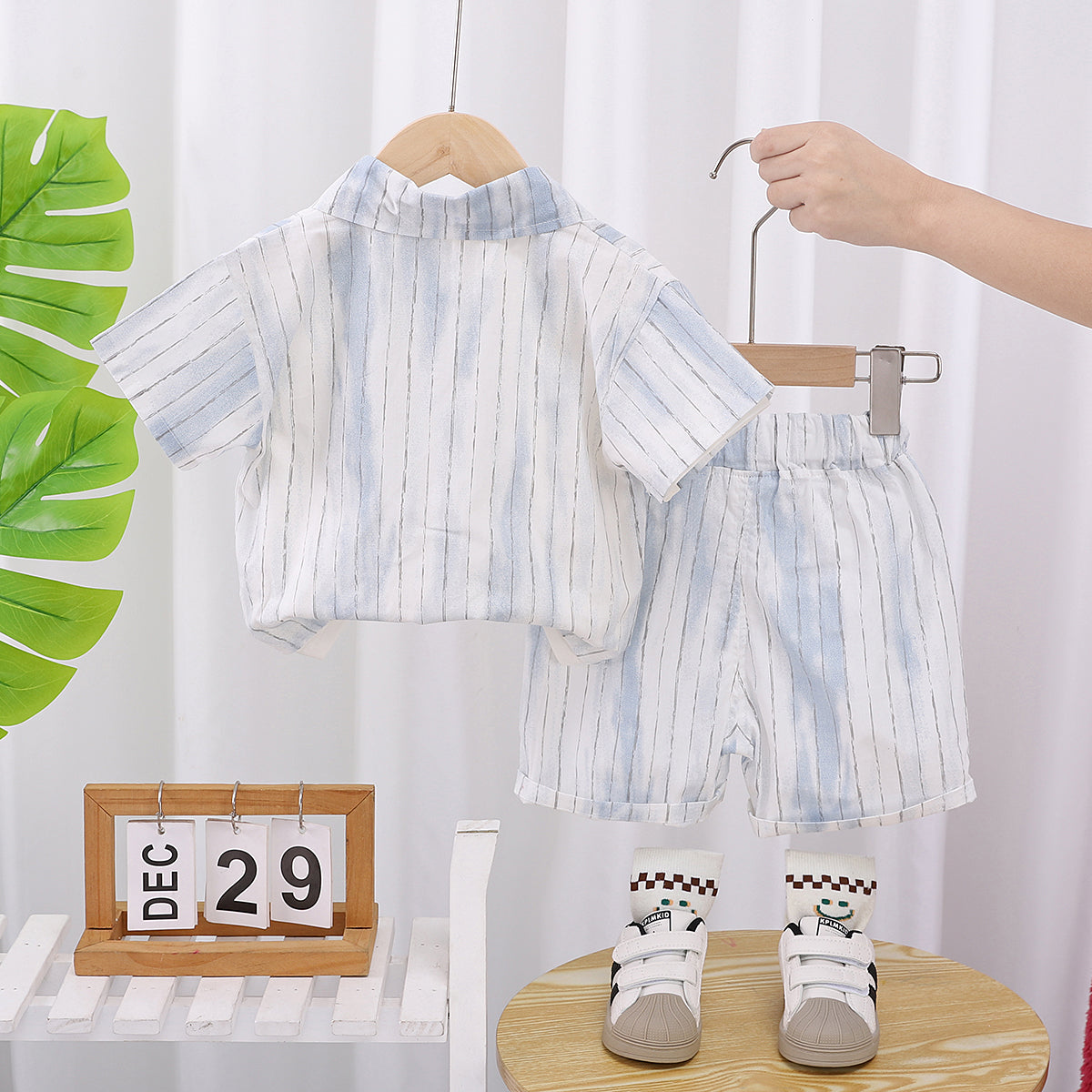 Boys Striped Shirt With Shorts