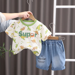 Boys Animal Graphic Printed T-shirt With Shorts