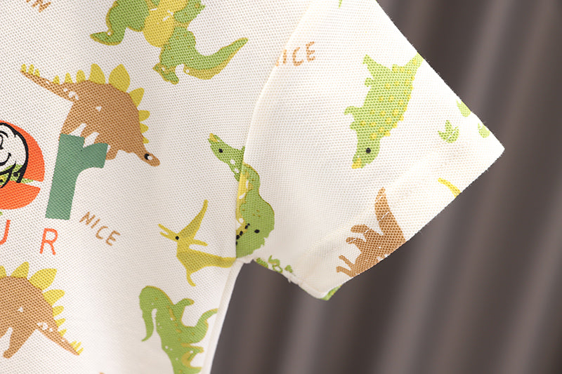 Boys Animal Graphic Printed T-shirt With Shorts