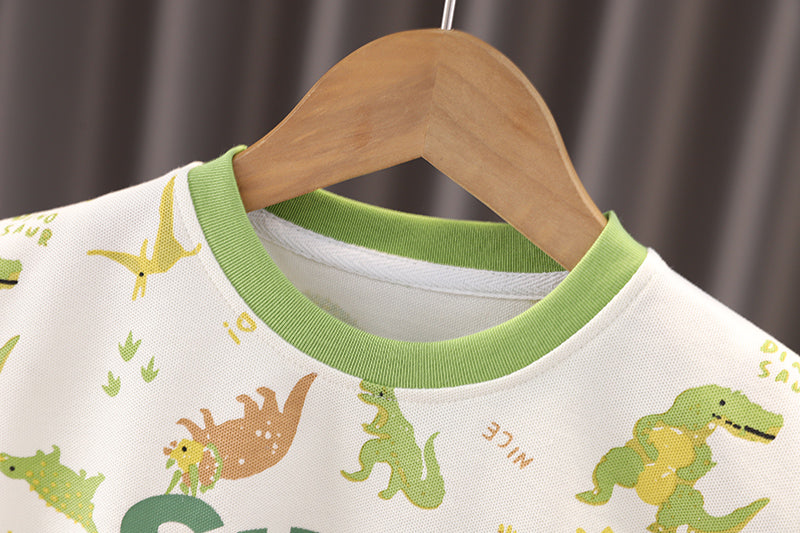 Boys Animal Graphic Printed T-shirt With Shorts