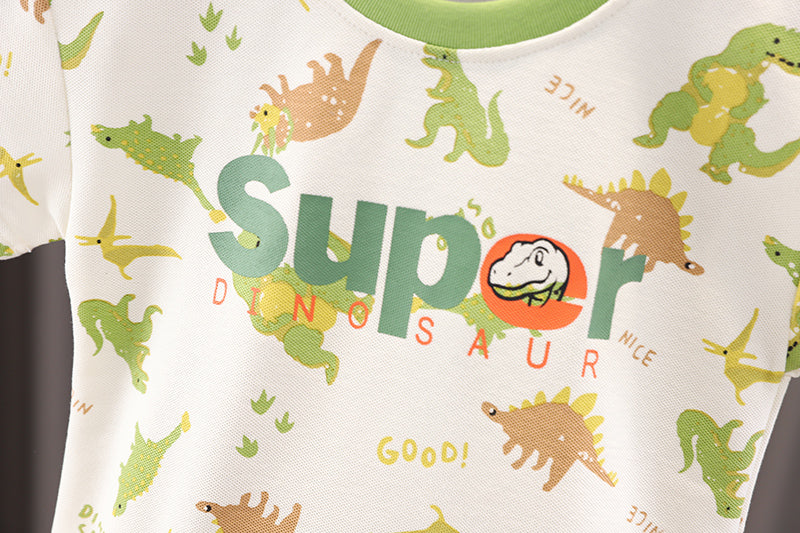 Boys Animal Graphic Printed T-shirt With Shorts