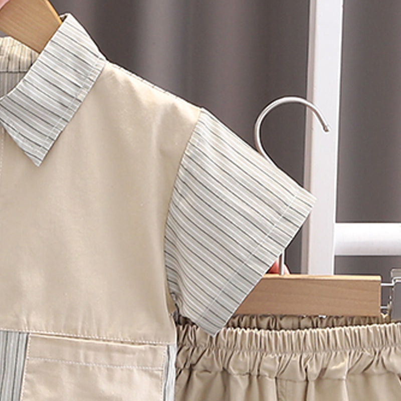 Boys Striped Shirt With Shorts