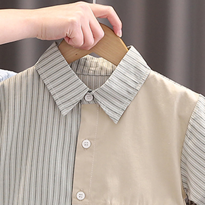 Boys Striped Shirt With Shorts