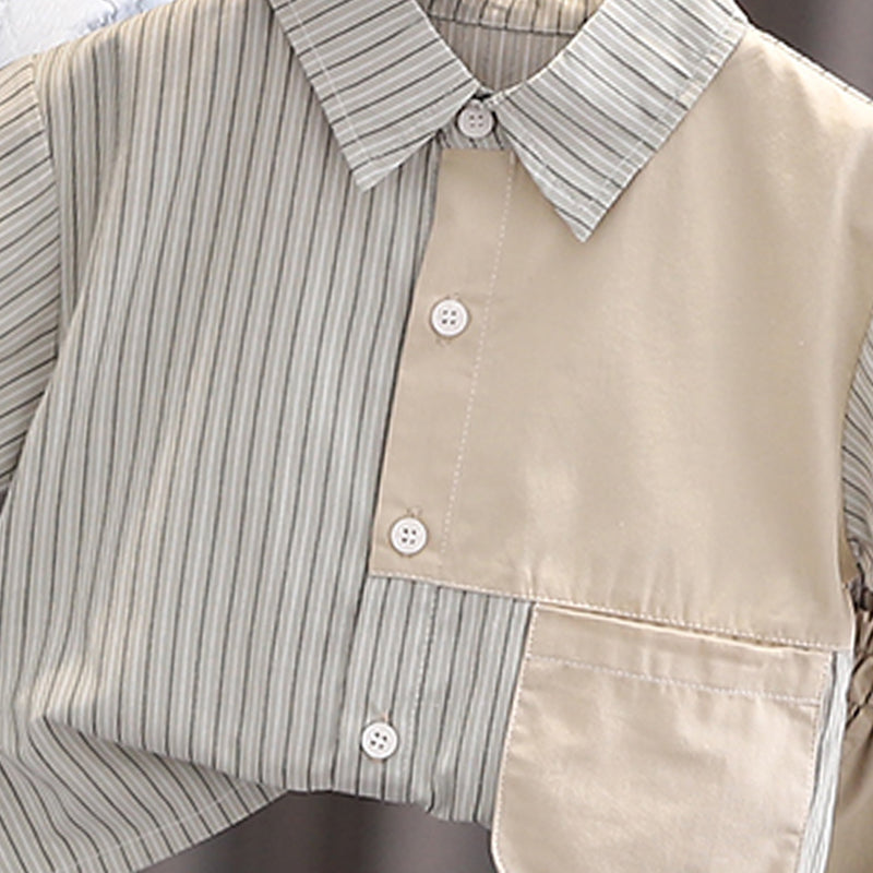 Boys Striped Shirt With Shorts