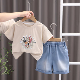 Boys Printed Short Sleeves T-shirt With Shorts