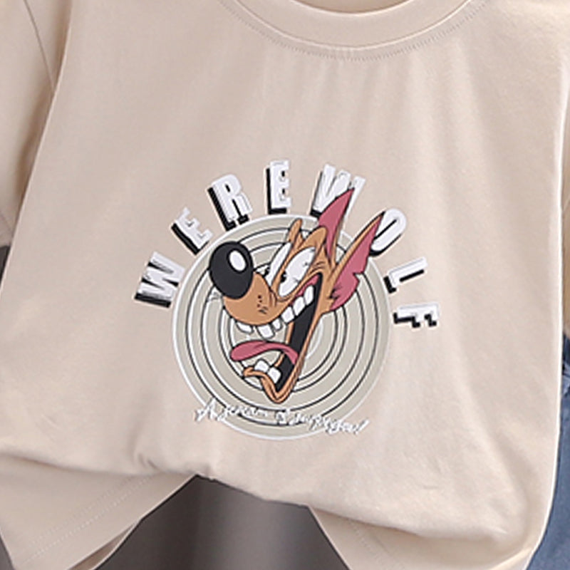 Boys Printed Short Sleeves T-shirt With Shorts