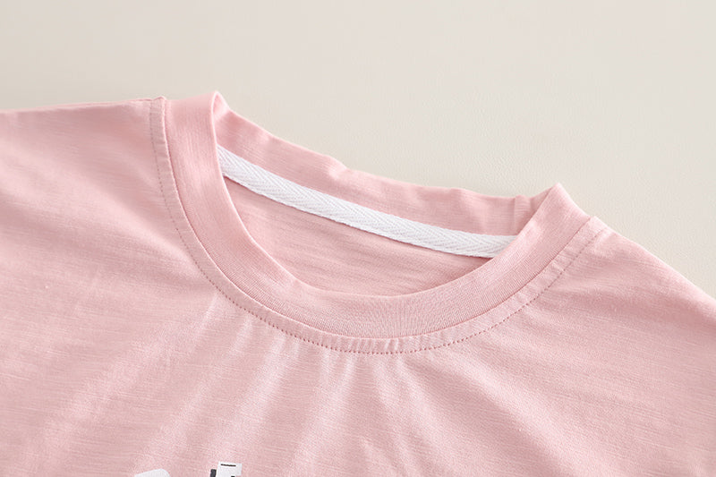 Boys Printed Round Neck T-shirt with Shorts
