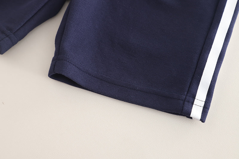 Boys Shirt Collar Short Sleeves T-shirt With Shorts