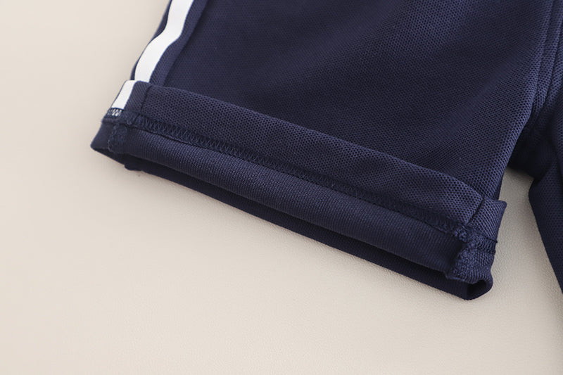 Boys Shirt Collar Short Sleeves T-shirt With Shorts