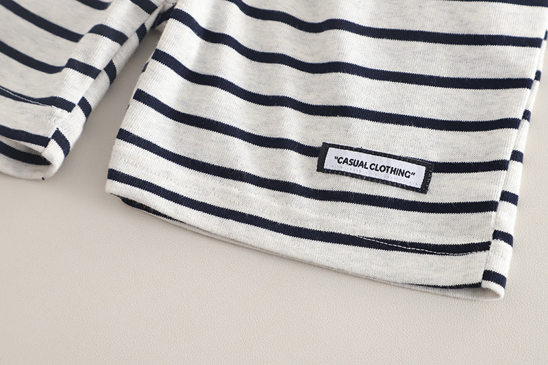 Boys Typography Printed Round Neck T-shirt With Shorts