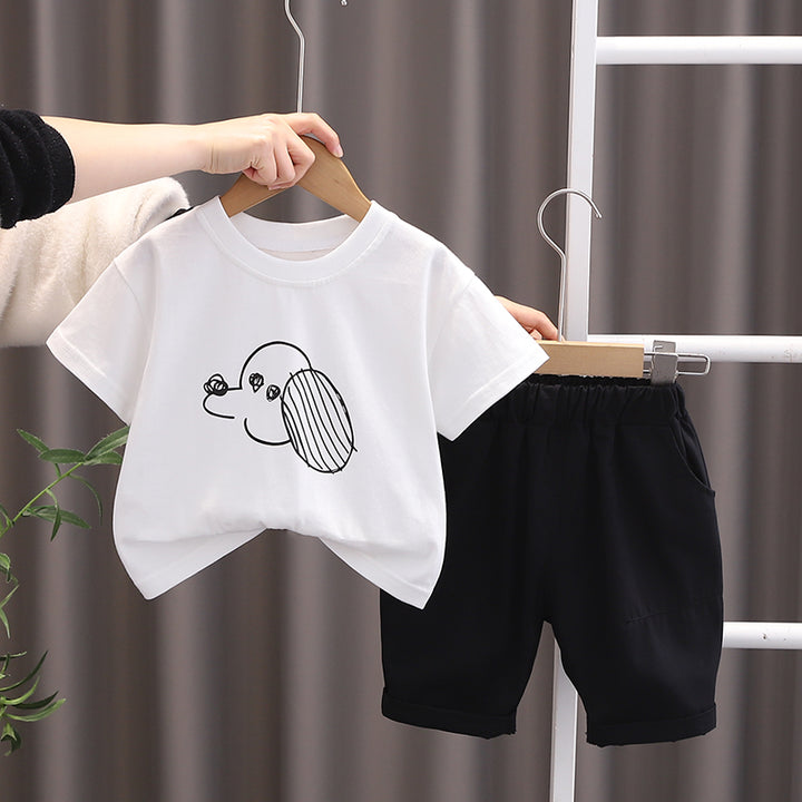 Boys Printed Short Sleeves T-shirt With Shorts