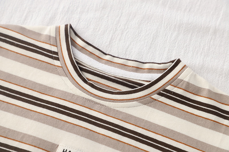 Boys Striped Short Sleeves T-shirt With Shorts
