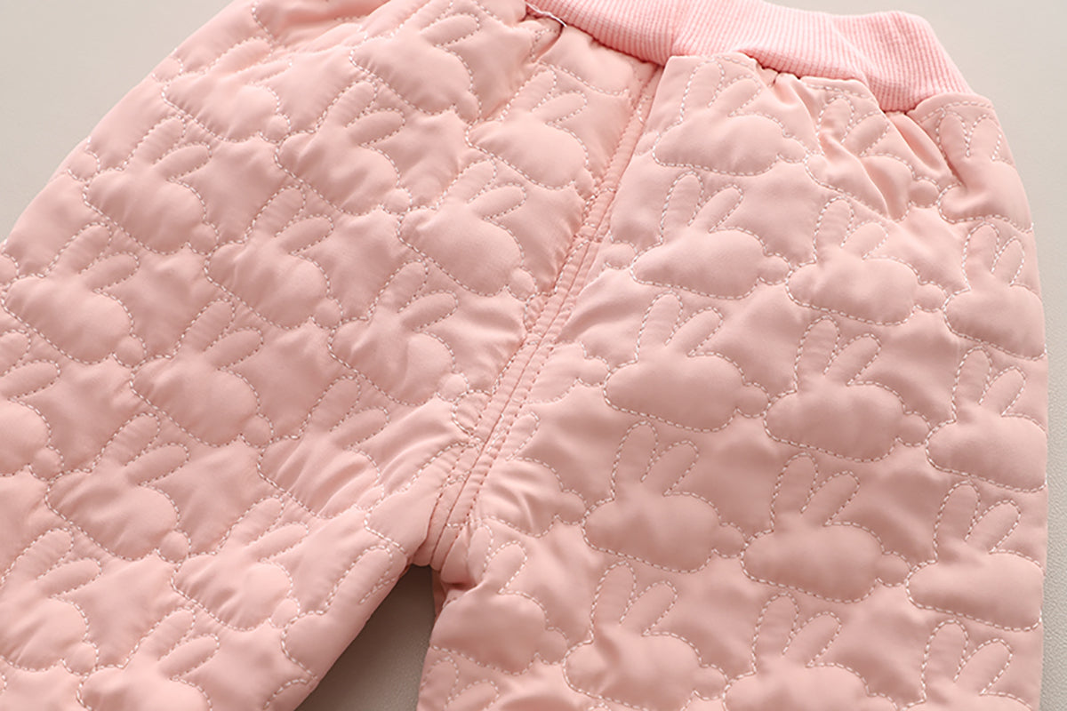 Girls Self Design Hooded Coat With Trouser