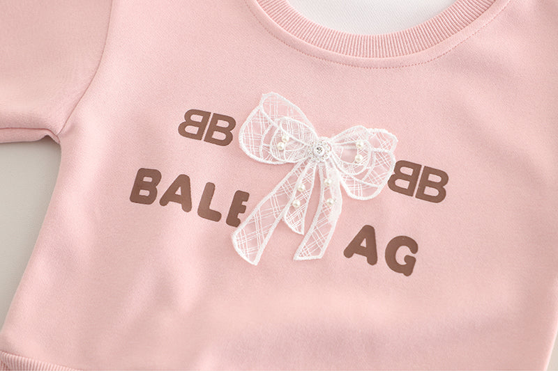 Girls Self Design High Neck Sweatshirt With Trouser
