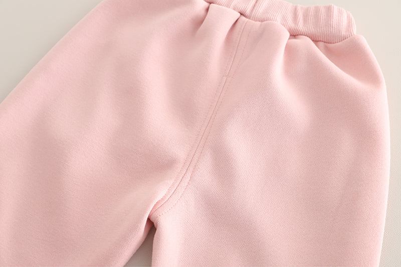 Girls Self Design High Neck Sweatshirt With Trouser