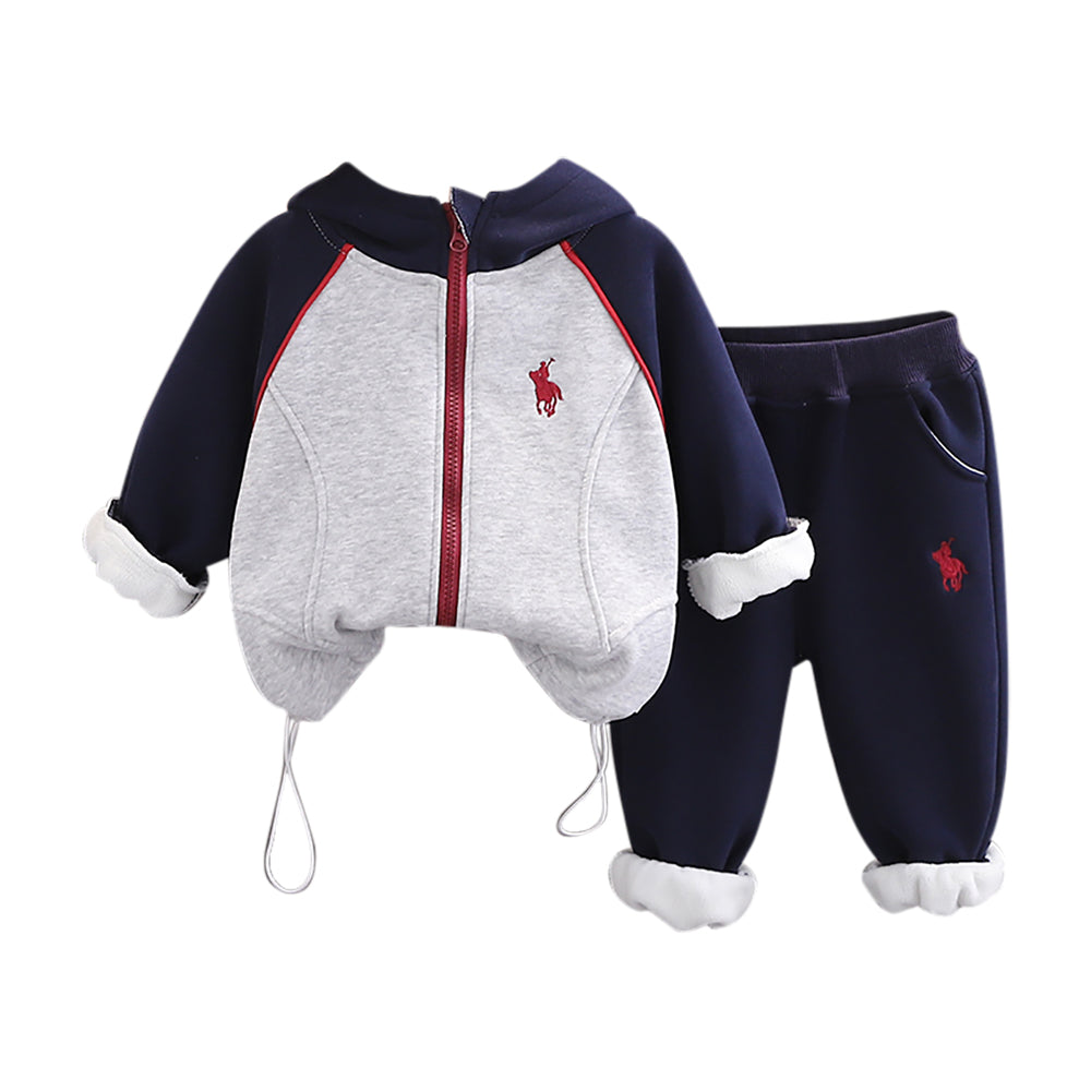 Boys Colourblocked Coat with Trousers