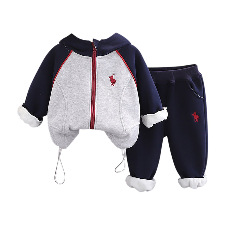 Boys Colourblocked Coat with Trousers