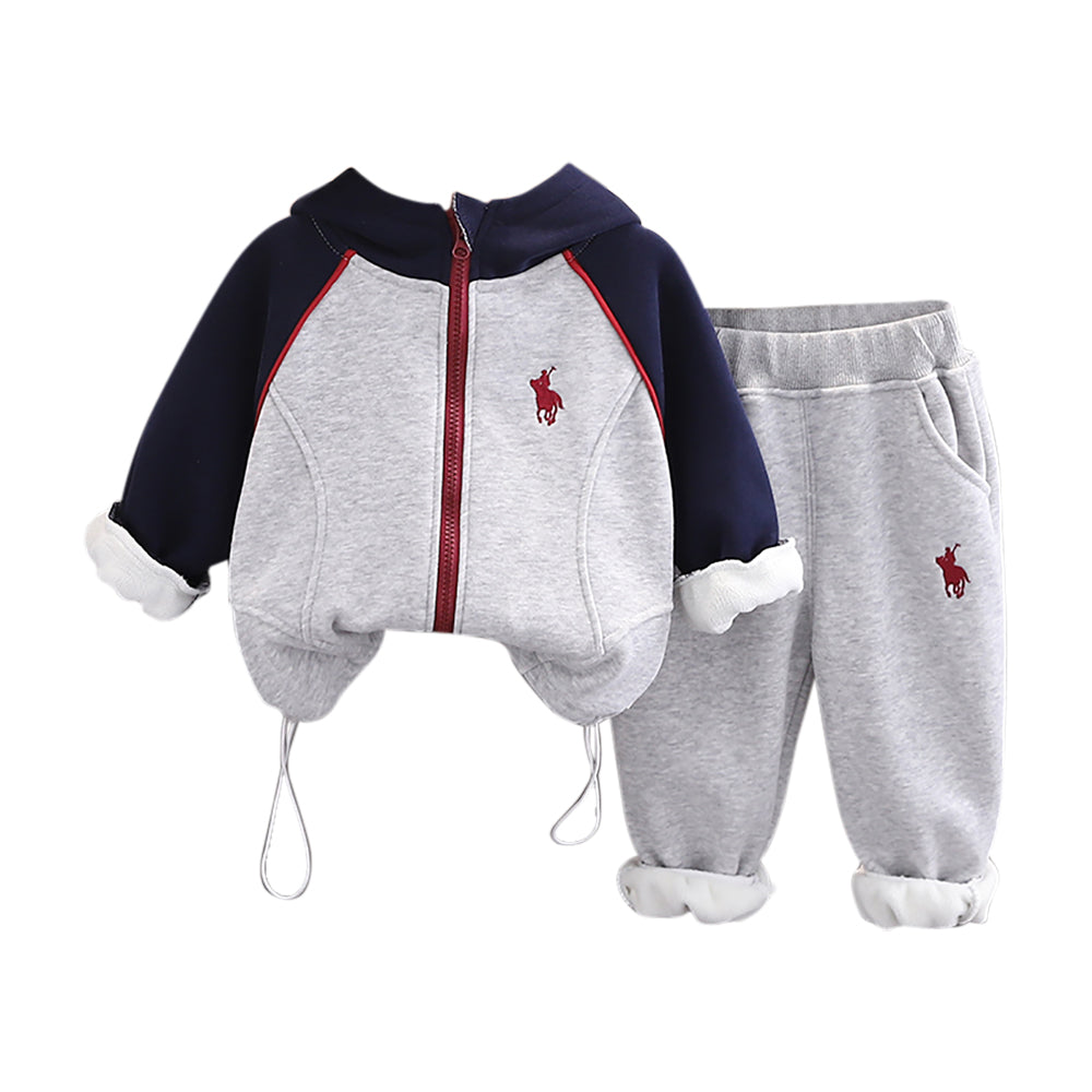 Boys Colourblocked Coat with Trousers