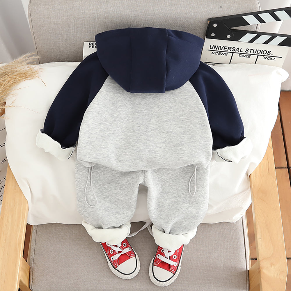 Boys Colourblocked Coat with Trousers