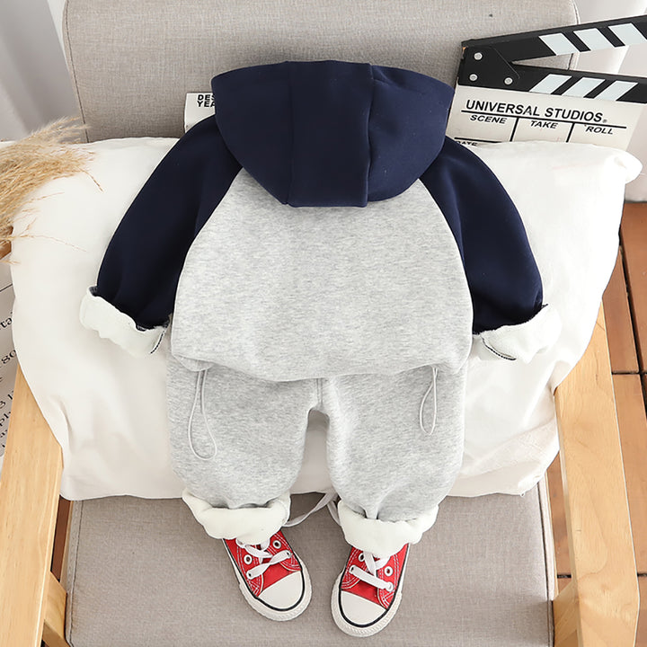 Boys Colourblocked Coat with Trousers