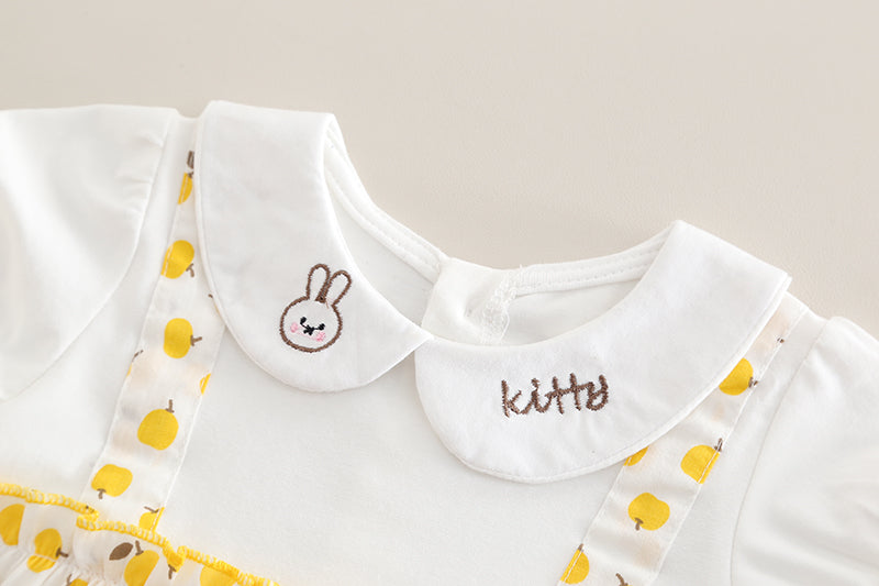 Girls Printed Round Neck Tunic With Shorts