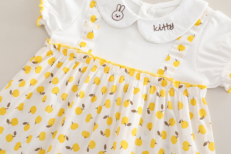 Girls Printed Round Neck Tunic With Shorts