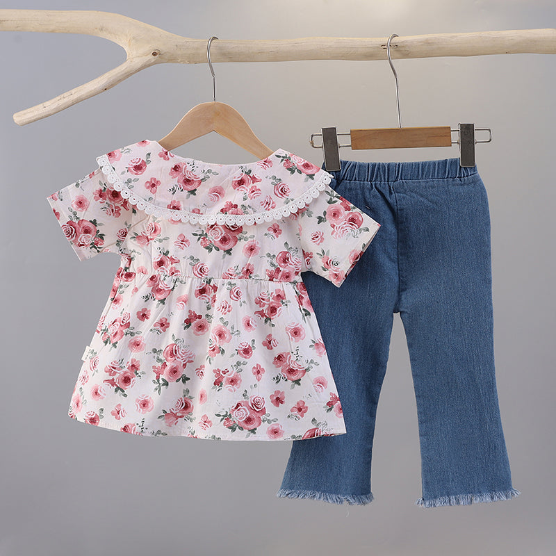 Girls Printed Top with Trouser