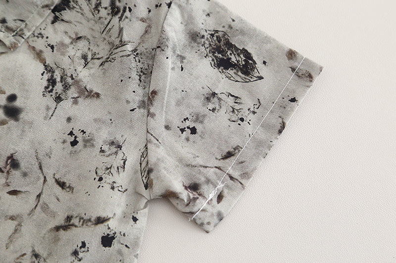 Boys Printed Shirt Collar Shirt with Shorts