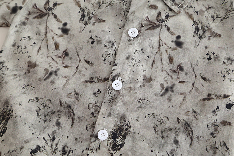 Boys Printed Shirt Collar Shirt with Shorts
