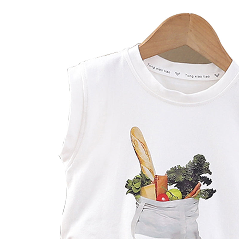 Boys Printed Round Neck T-Shirt With Shorts