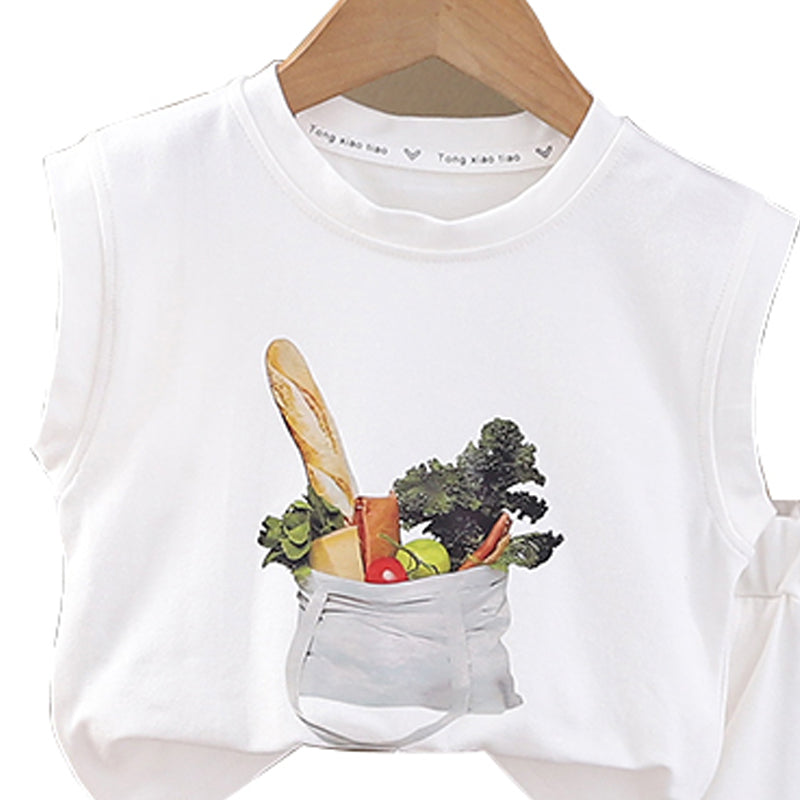 Boys Printed Round Neck T-Shirt With Shorts