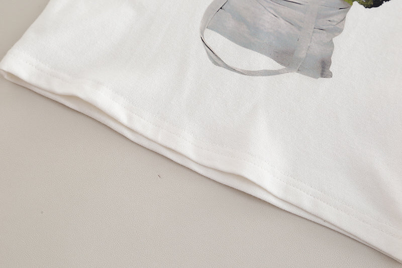 Boys Printed Round Neck T-Shirt With Shorts
