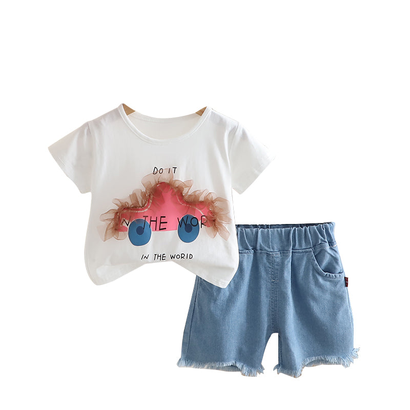 Boys Printed T-shirt with Shorts