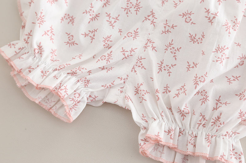 Girls Floral Printed Round Neck Tunic With Shorts