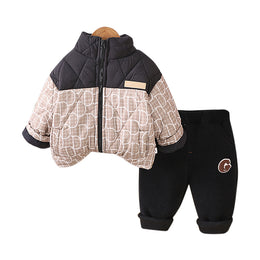 Boys Colourblocked Coat with Trousers