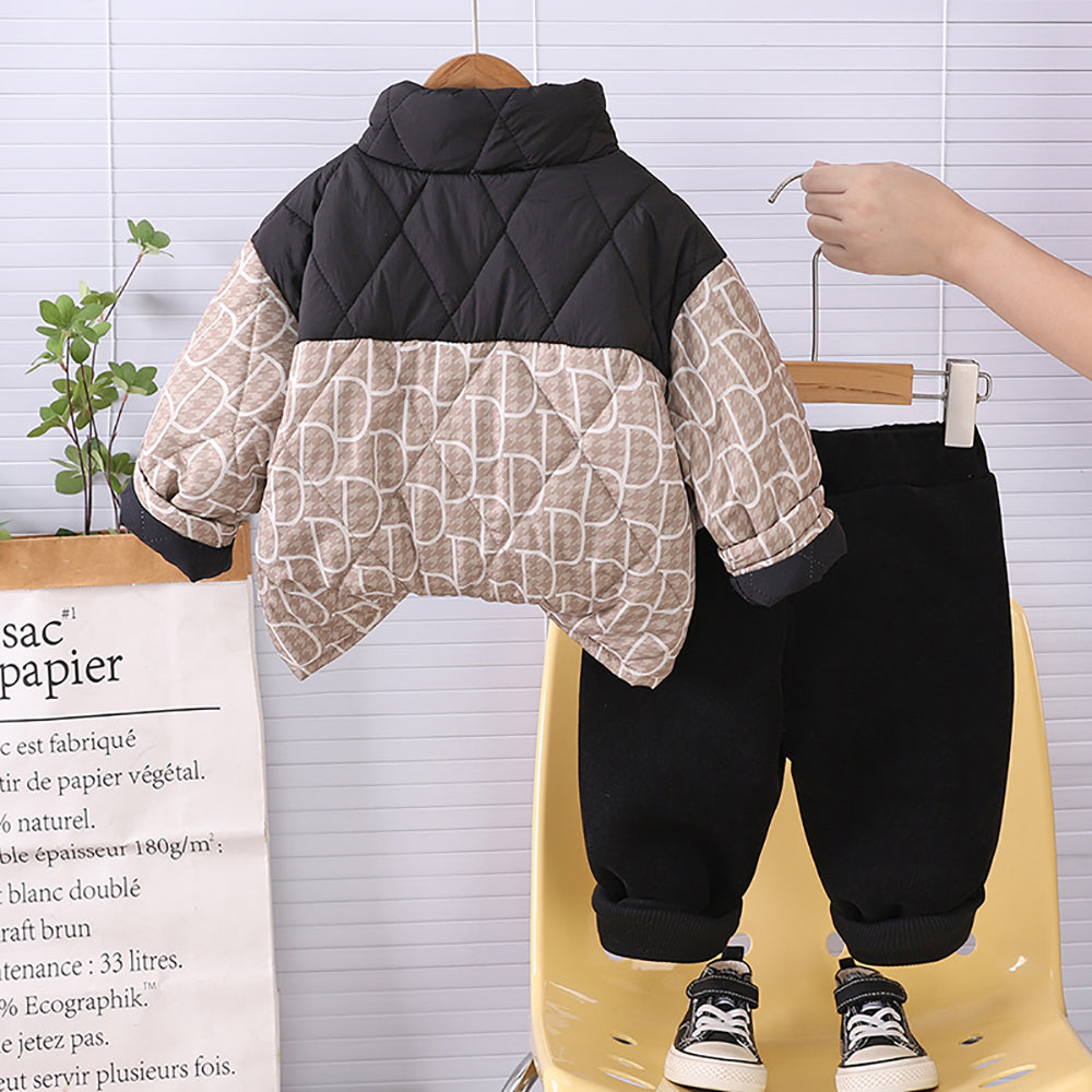 Boys Colourblocked Coat with Trousers