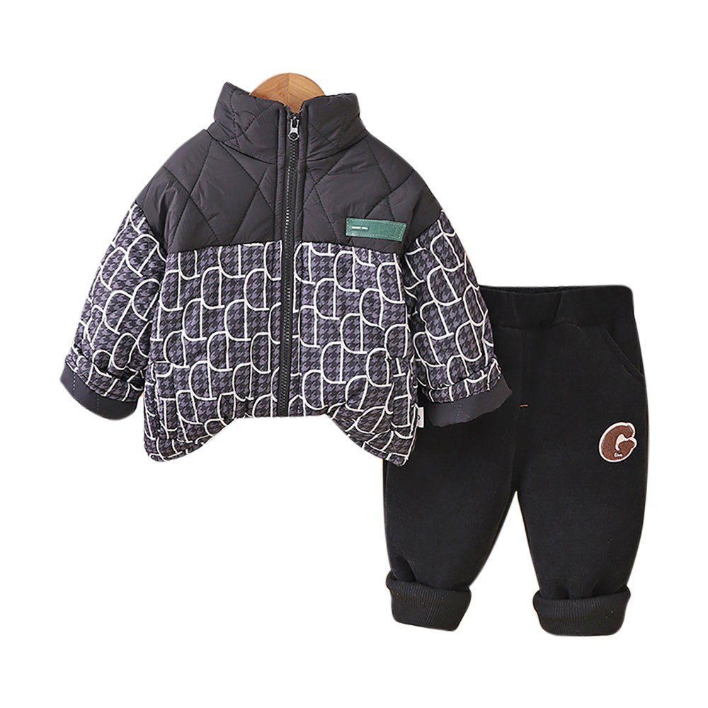 Boys Colourblocked Coat with Trousers