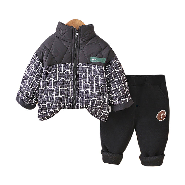 Boys Colourblocked Coat with Trousers