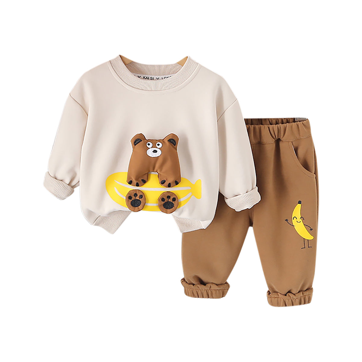 Boys Printed Round Neck T-Shirt With Trouser
