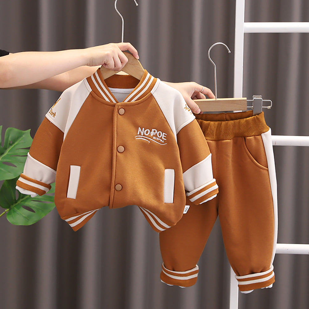 Boys Colourblocked Coat with Trousers