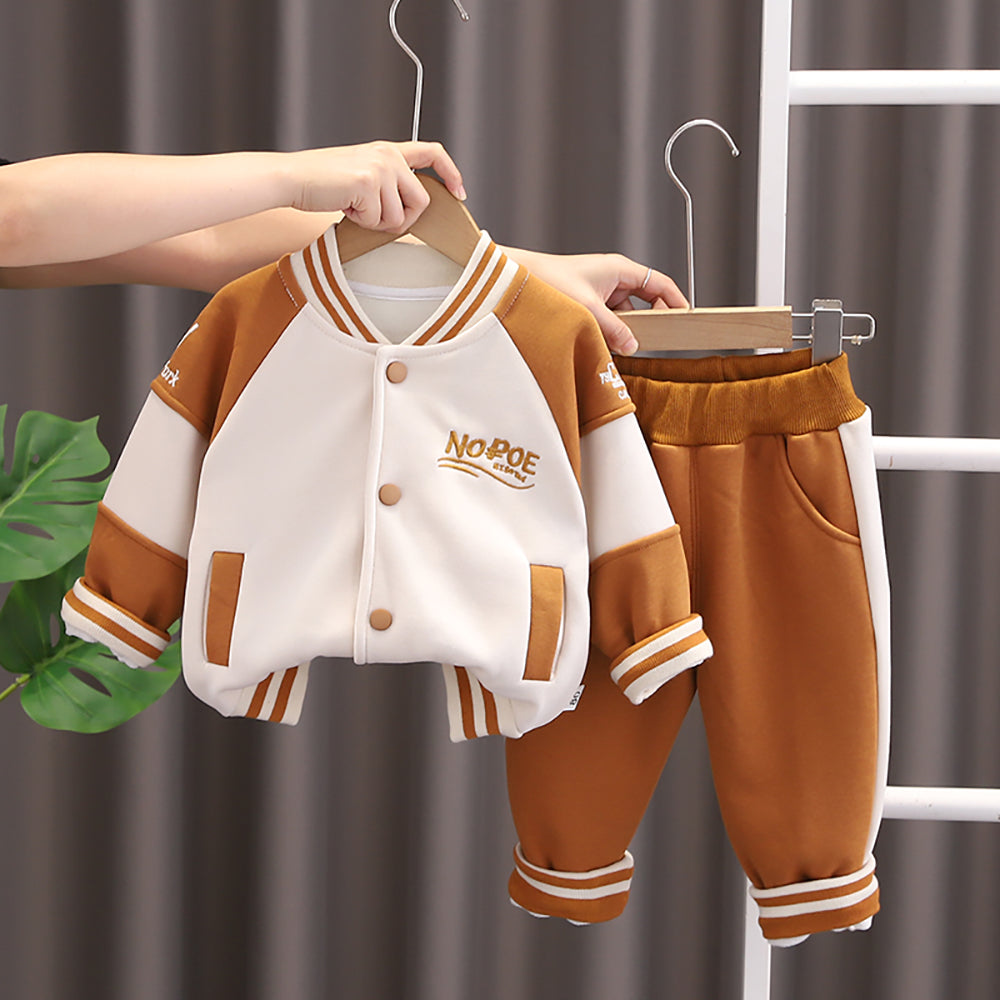 Boys Colourblocked Coat with Trousers