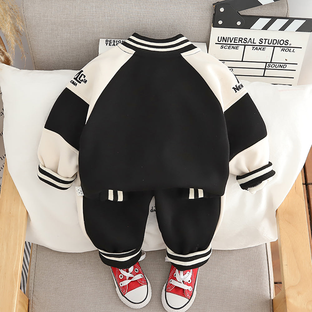 Boys Colourblocked Coat with Trousers