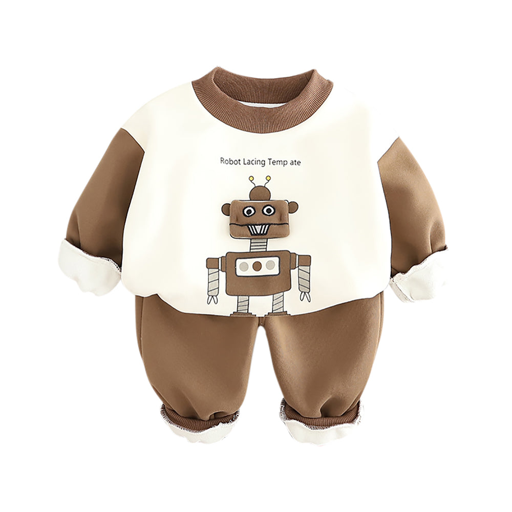 Boys Printed Pure Cotton Sweatshirt With Joggers