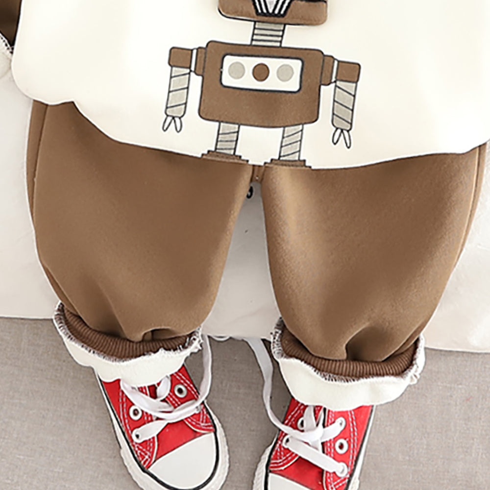 Boys Printed Pure Cotton Sweatshirt With Joggers