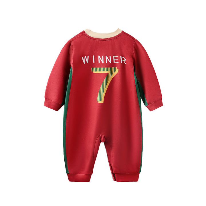 Infant Boys Red V-Neck Rompers