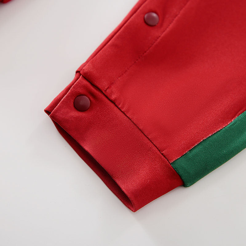 Infant Boys Red V-Neck Rompers