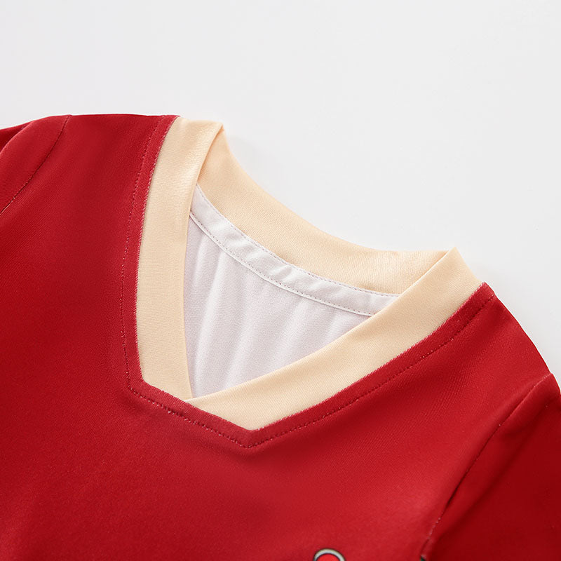 Infant Boys Red V-Neck Rompers