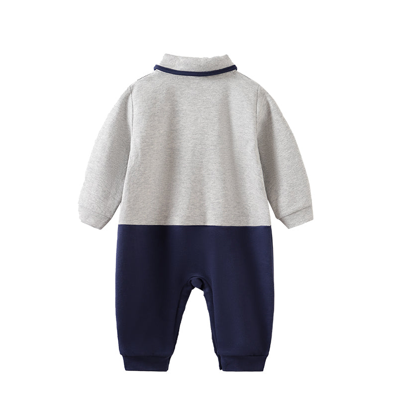 Infant Boys Grey Cotton Rompers